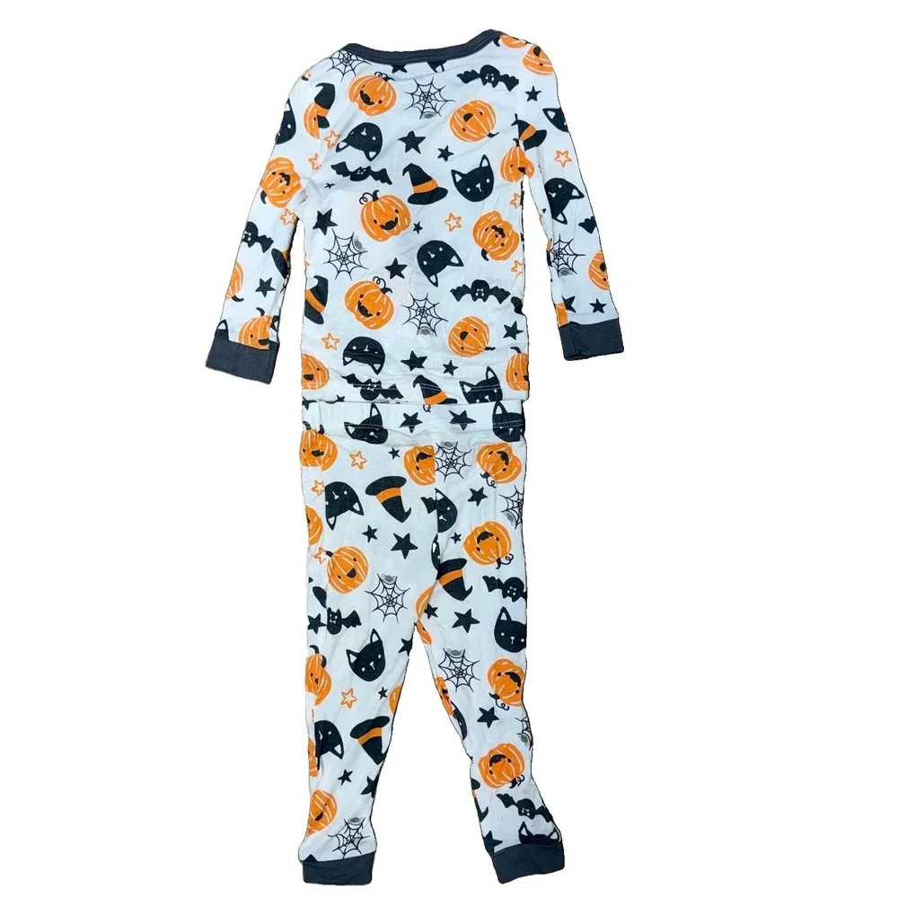 NWT Milkberry Halloween Cats & Pumpkin Bamboo Pajama Set 12m 3pc Set Pajamas
